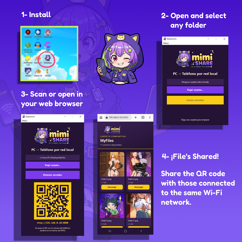 Mimi Share – Pantalla principal